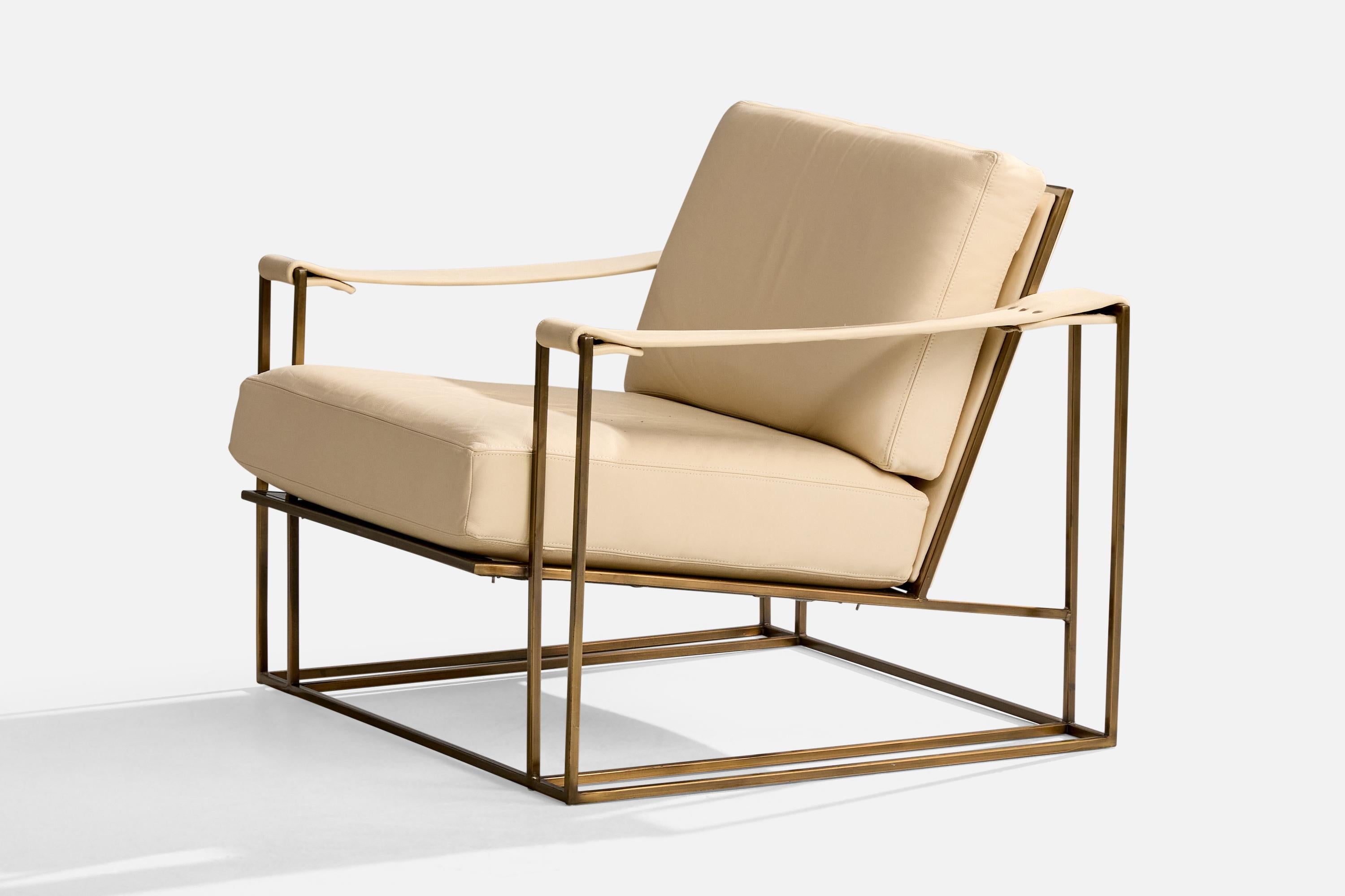Milo Baughman, Lounge Chair with Ottoman, Leather, Steel, USA, 1972 In Good Condition For Sale In High Point, NC