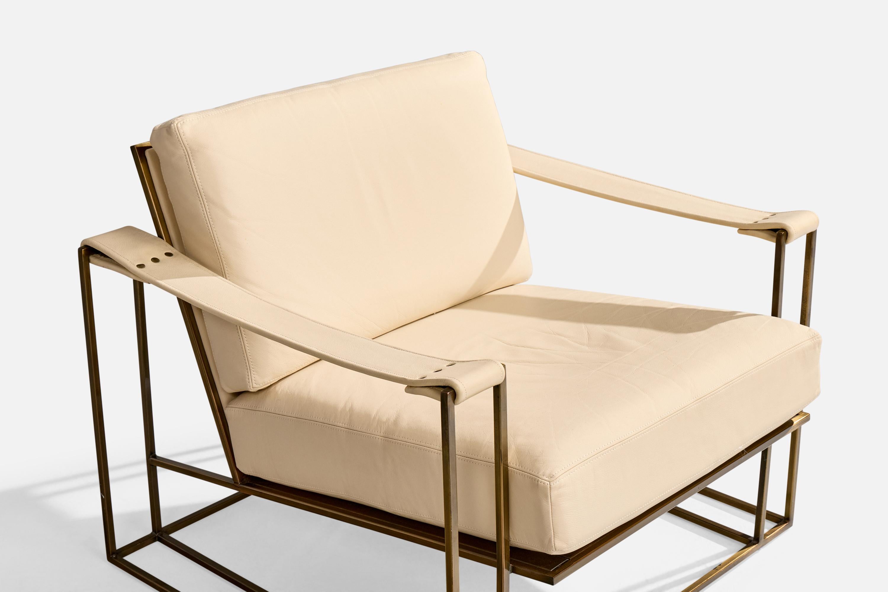 Milo Baughman, Lounge Chair with Ottoman, Leather, Steel, USA, 1972 For Sale 2