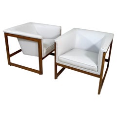 Milo Baughman lounge chairs in leather