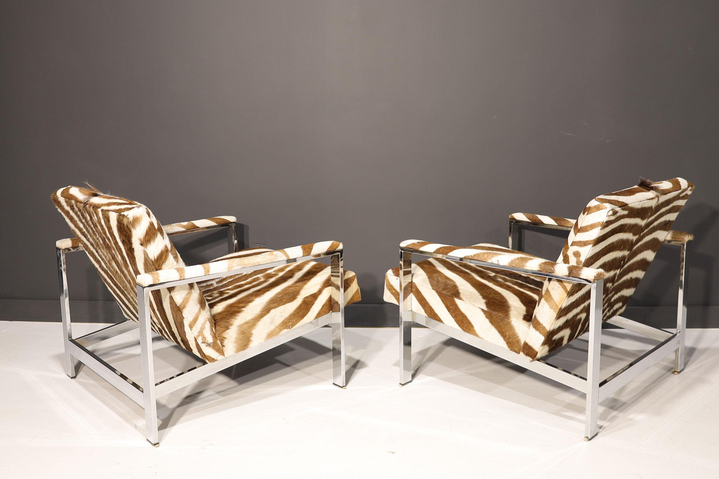 American Lounge Chairs in Zebra Hide