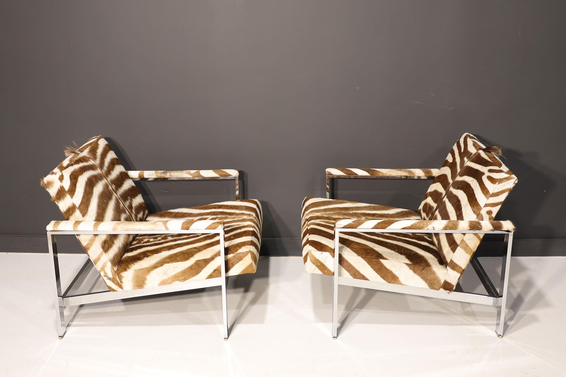 20th Century Lounge Chairs in Zebra Hide