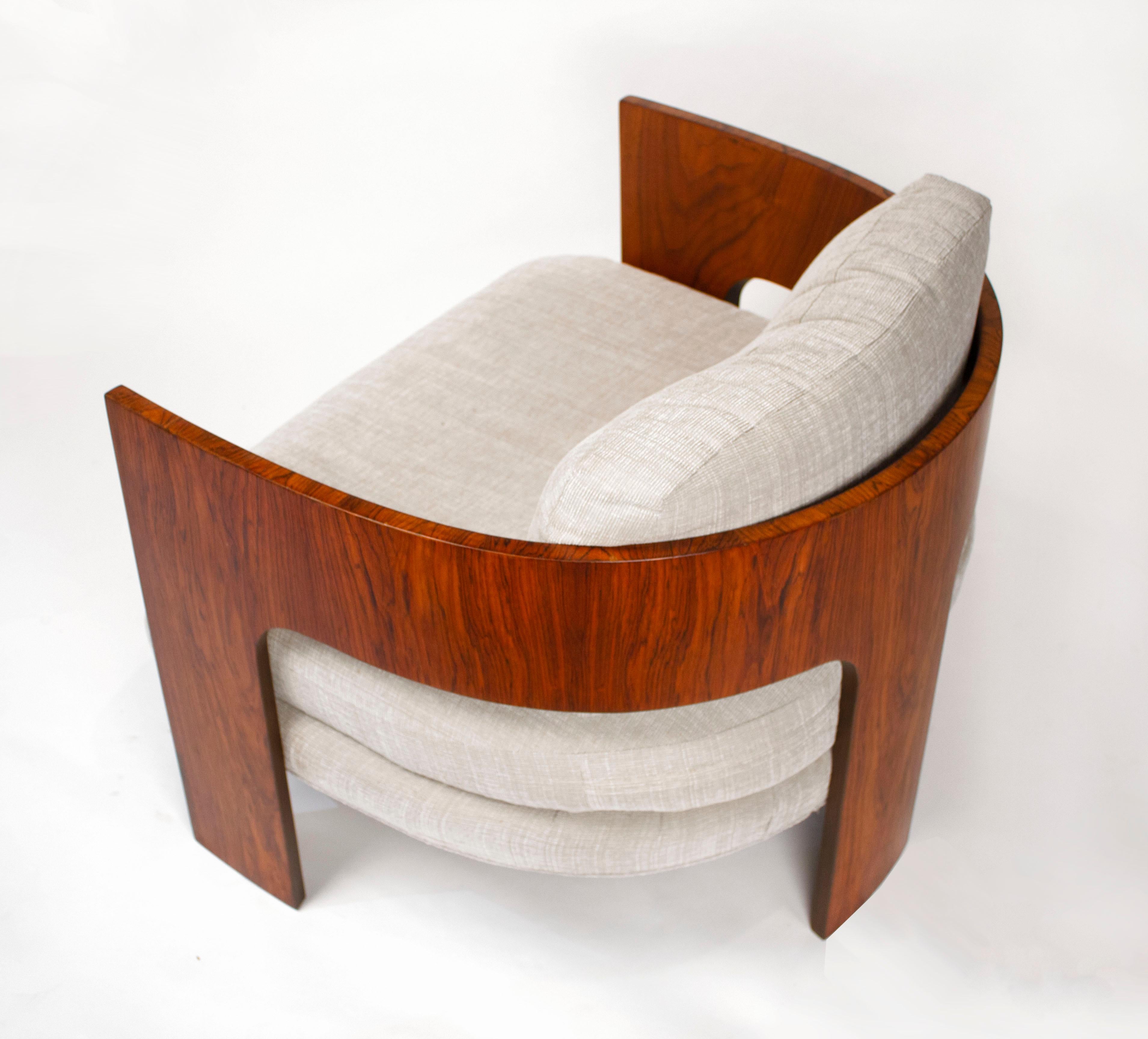 American Milo Baughman Lounge Chairs Model ON-3 in Brazilian Rosewood for Thayer Coggin