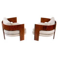 Milo Baughman Lounge Chairs Model ON-3 in Brazilian Rosewood for Thayer Coggin