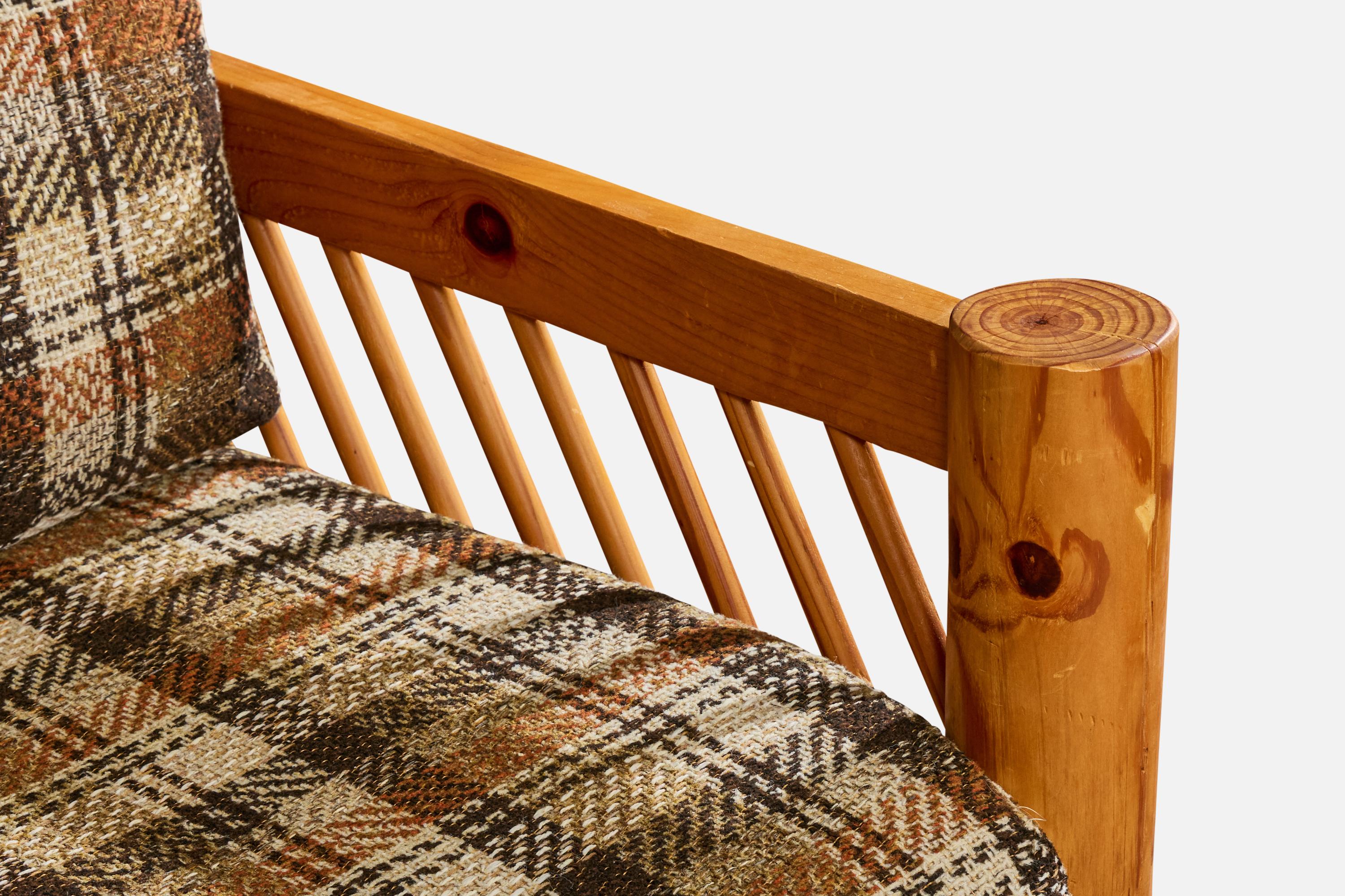 Milo Baughman, Chaises longues, pin, tissu, USA, années 1970 en vente 4