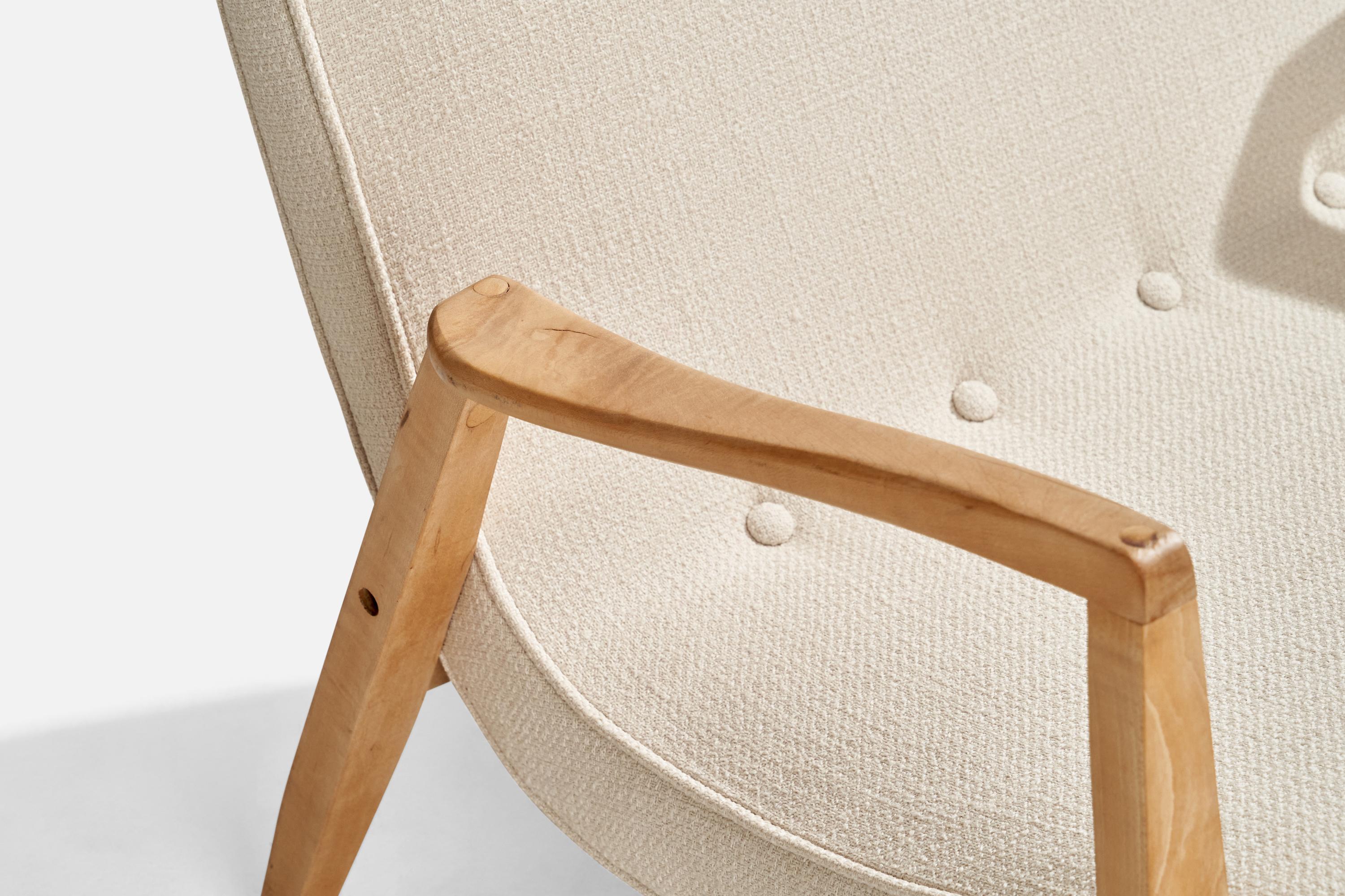 Milo Baughman, chaises longues, Wood, tissu, États-Unis, années 1950 en vente 4