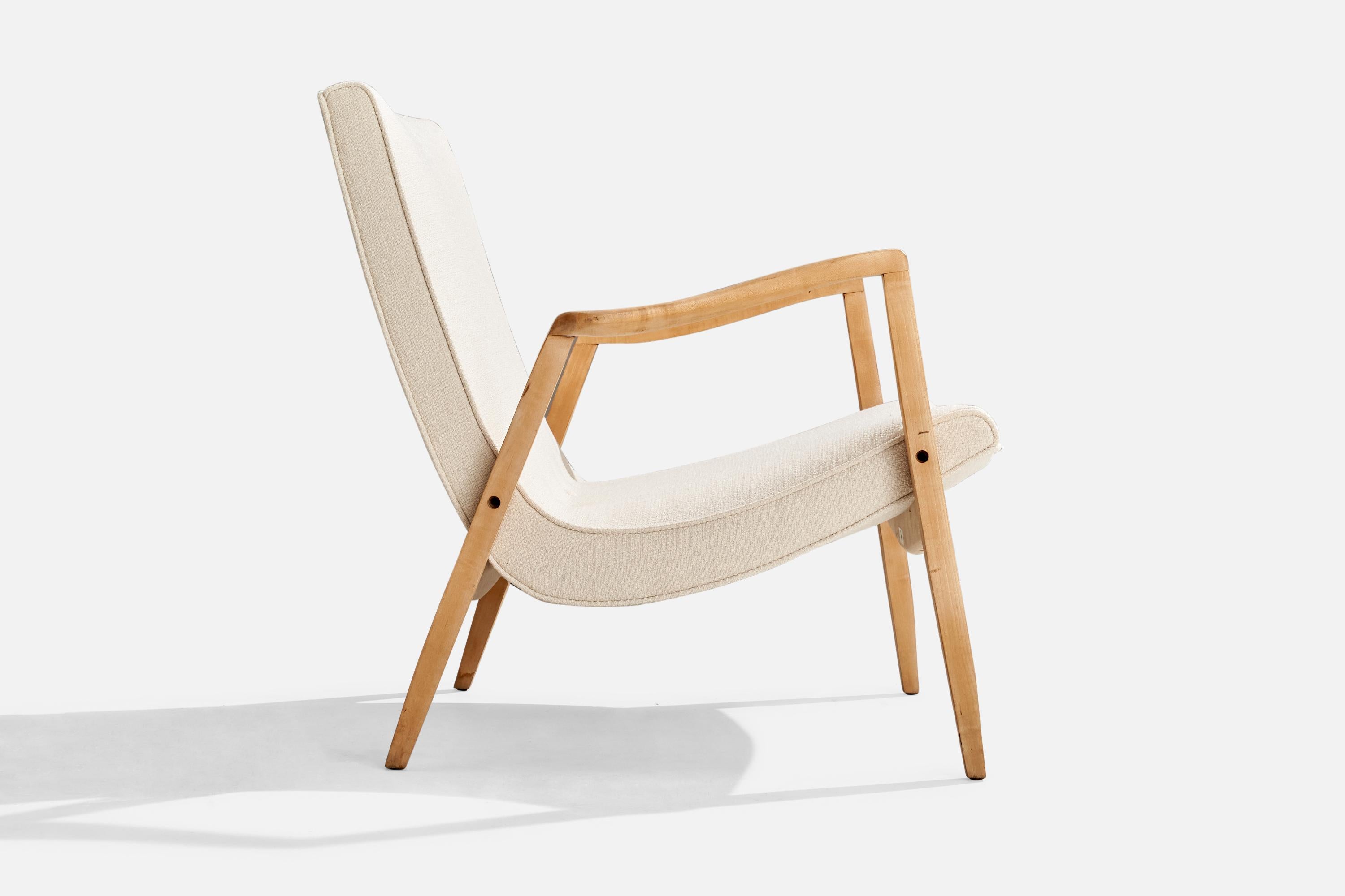 Milieu du XXe siècle Milo Baughman, chaises longues, Wood, tissu, États-Unis, années 1950 en vente