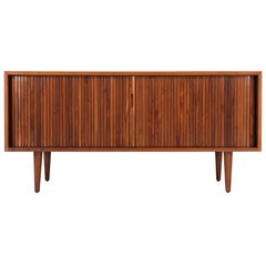 Milo Baughman Low Profile Tambour-Door Credenza for Glenn of California