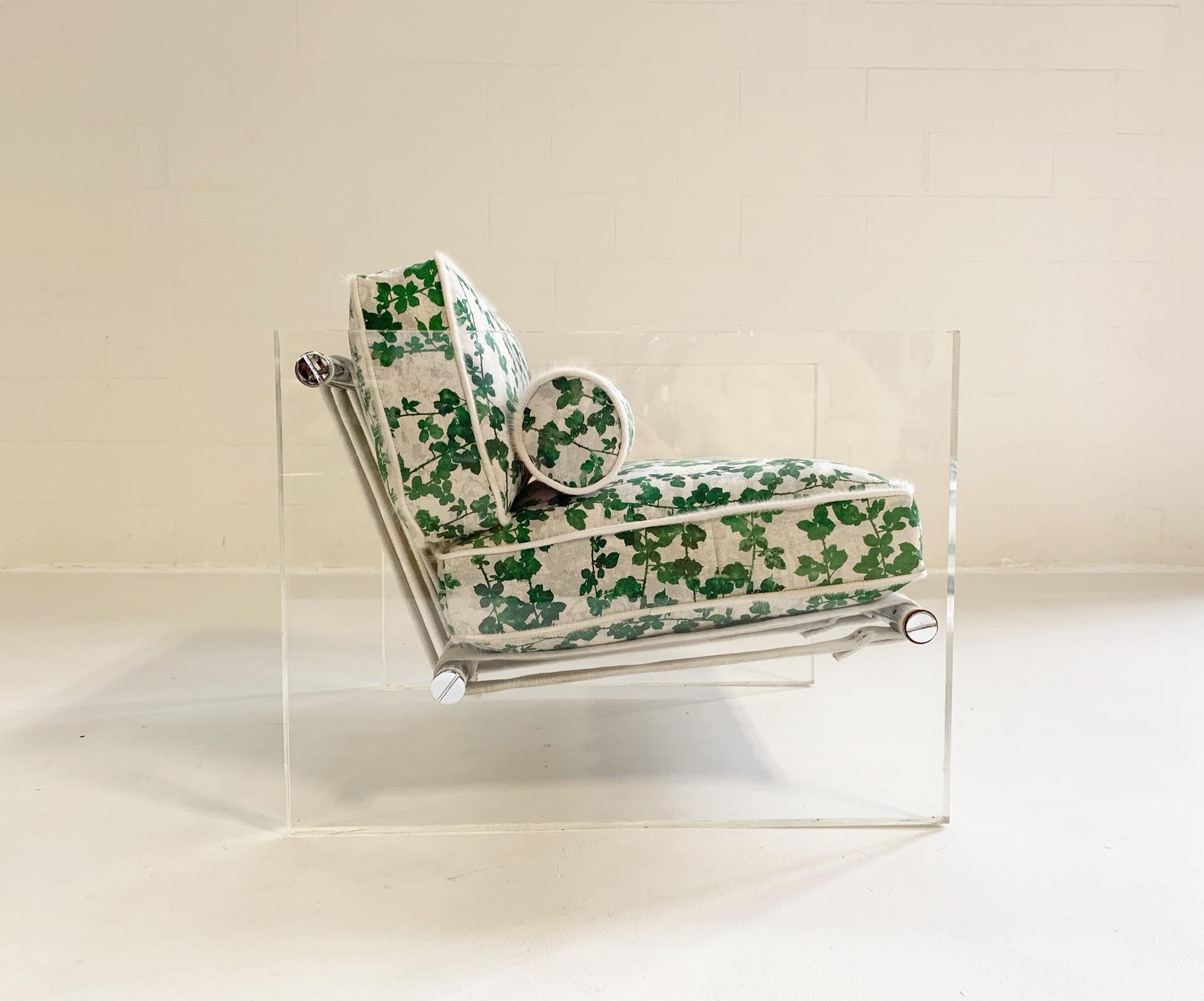 20th Century Founders Lucite Slab Lounge Chair in Stevie Howell 