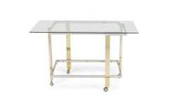 Carrito de bar rodante de metal mixto americano de mediados de siglo Milo Baughman