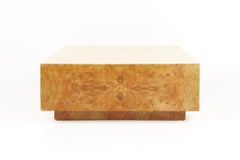 Milo Baughman Mid-Century Burlwood Coffee Table