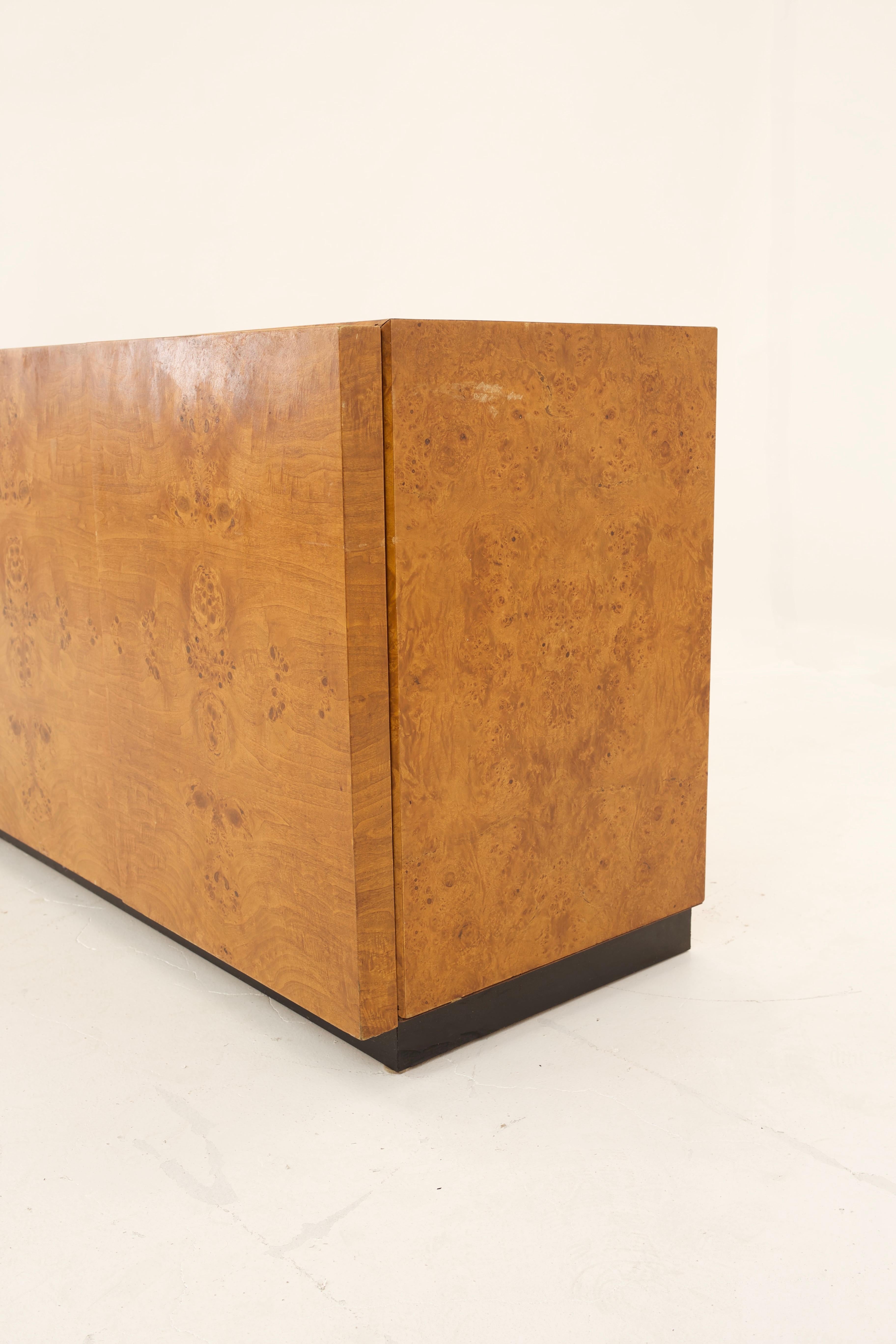 Mid Century Burlwood Credenza with Hutch 3