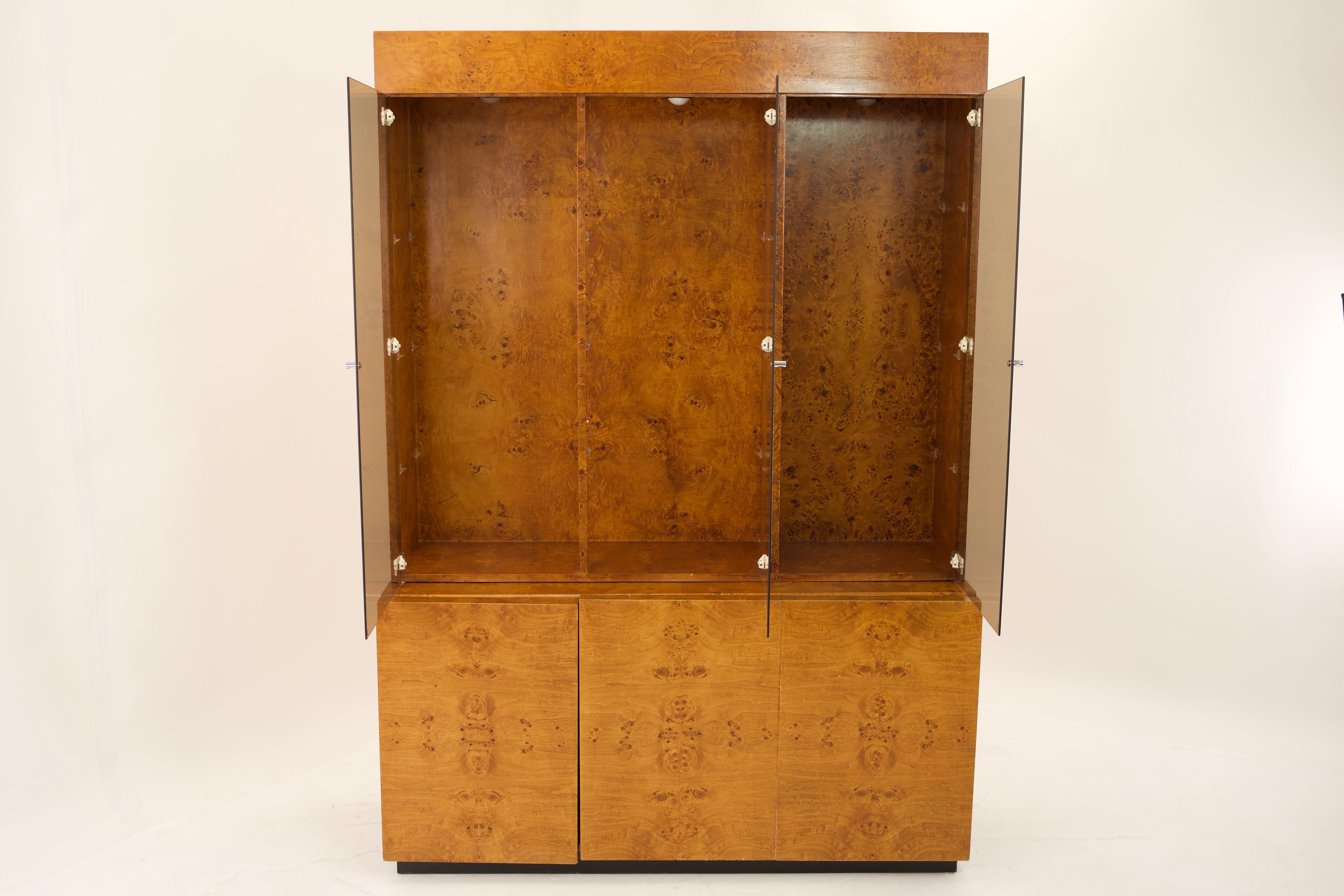 Mid-Century Modern Mid Century Burlwood Credenza with Hutch