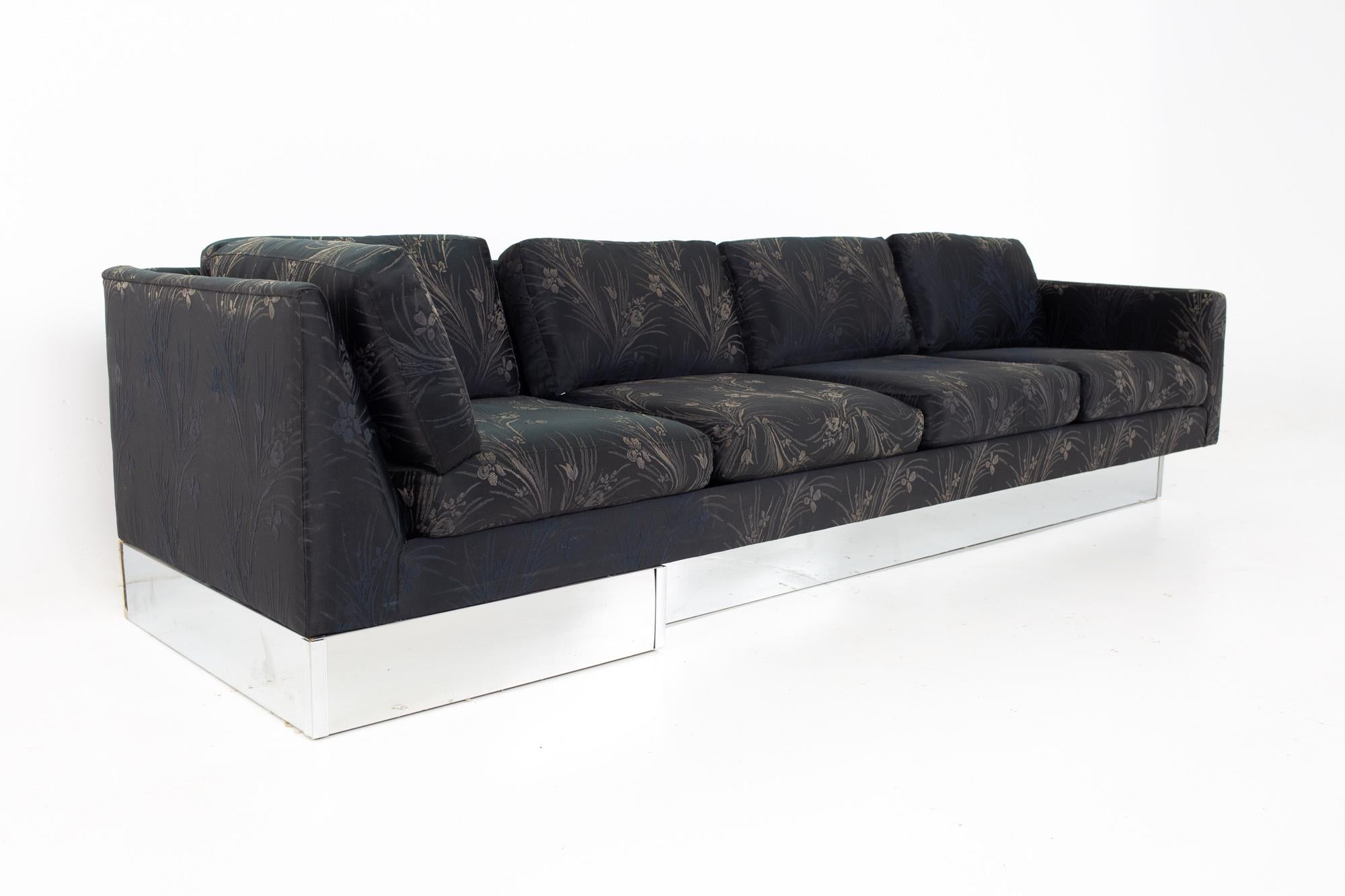 Upholstery Milo Baughman Mid Century Chrome Base Sectional Sofa