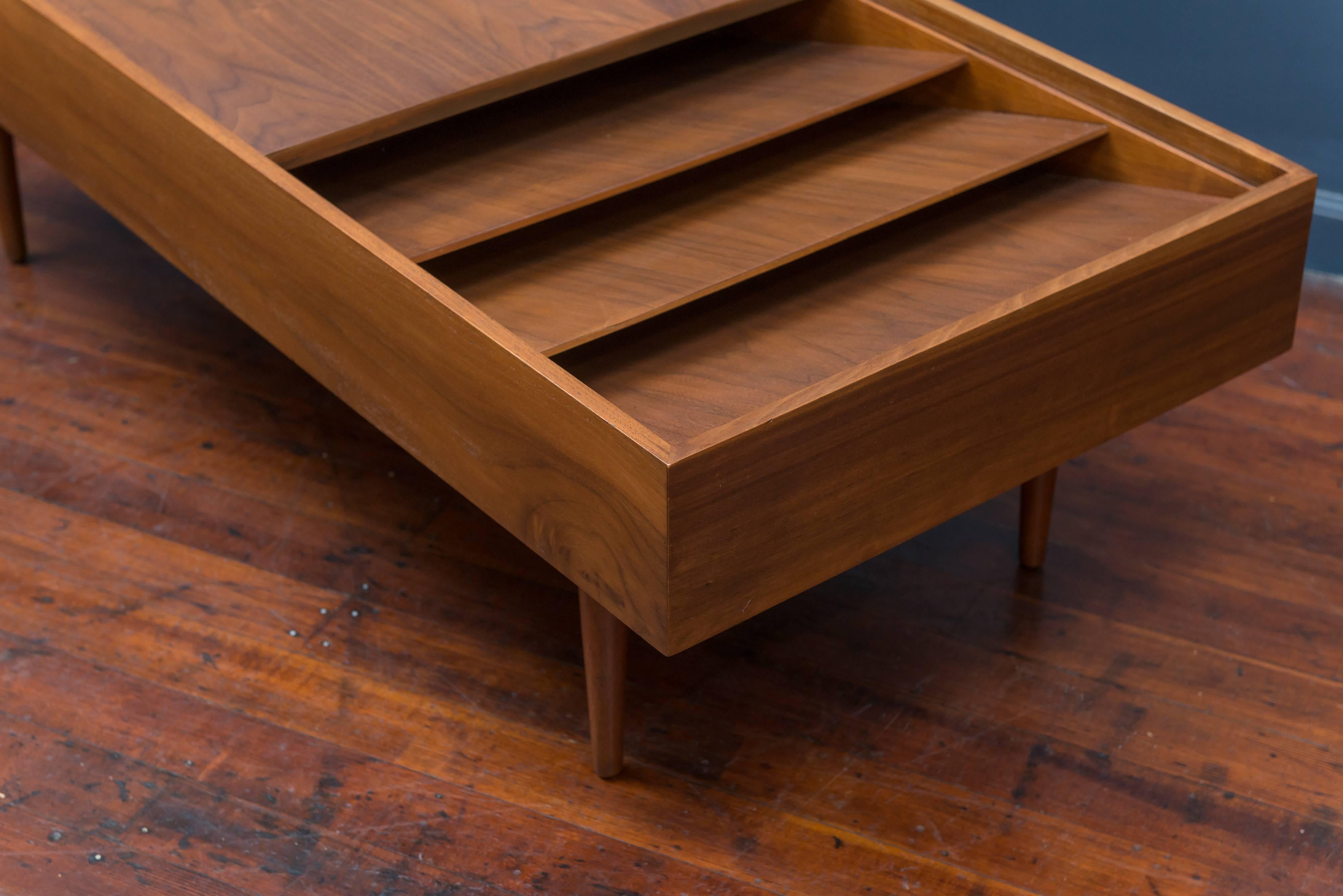 Walnut Milo Baughman Mid Century Coffee Table for Glennn of California