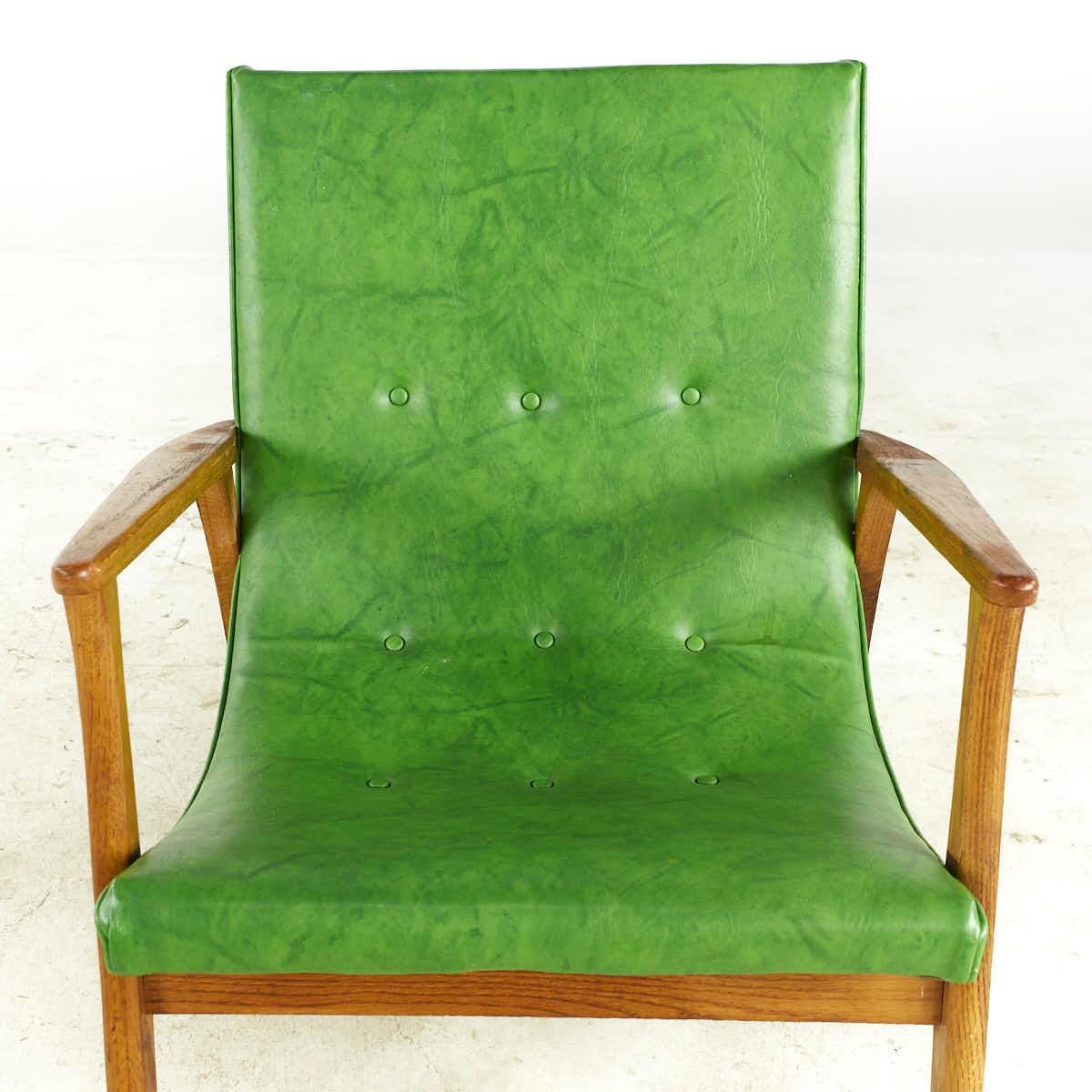 SOLD 08/07/23 Milo Baughman Mid Century Green Scoop Lounge Chairs – Pair For Sale 3