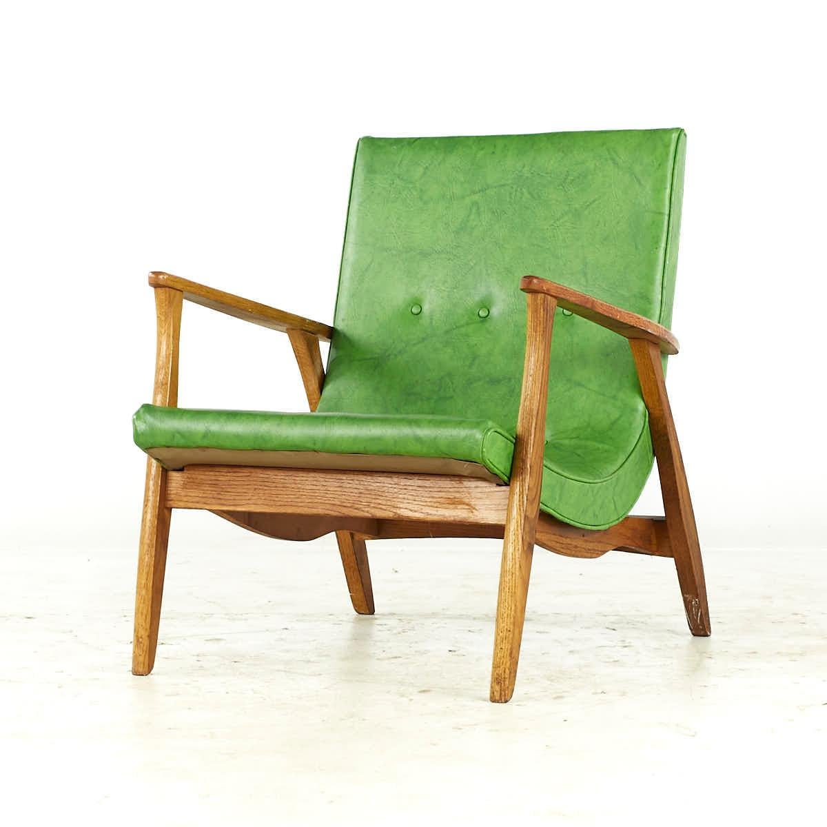 Late 20th Century SOLD 08/07/23 Milo Baughman Mid Century Green Scoop Lounge Chairs – Pair For Sale