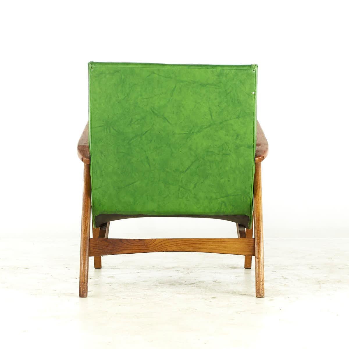 SOLD 08/07/23 Milo Baughman Mid Century Green Scoop Lounge Chairs – Pair For Sale 1