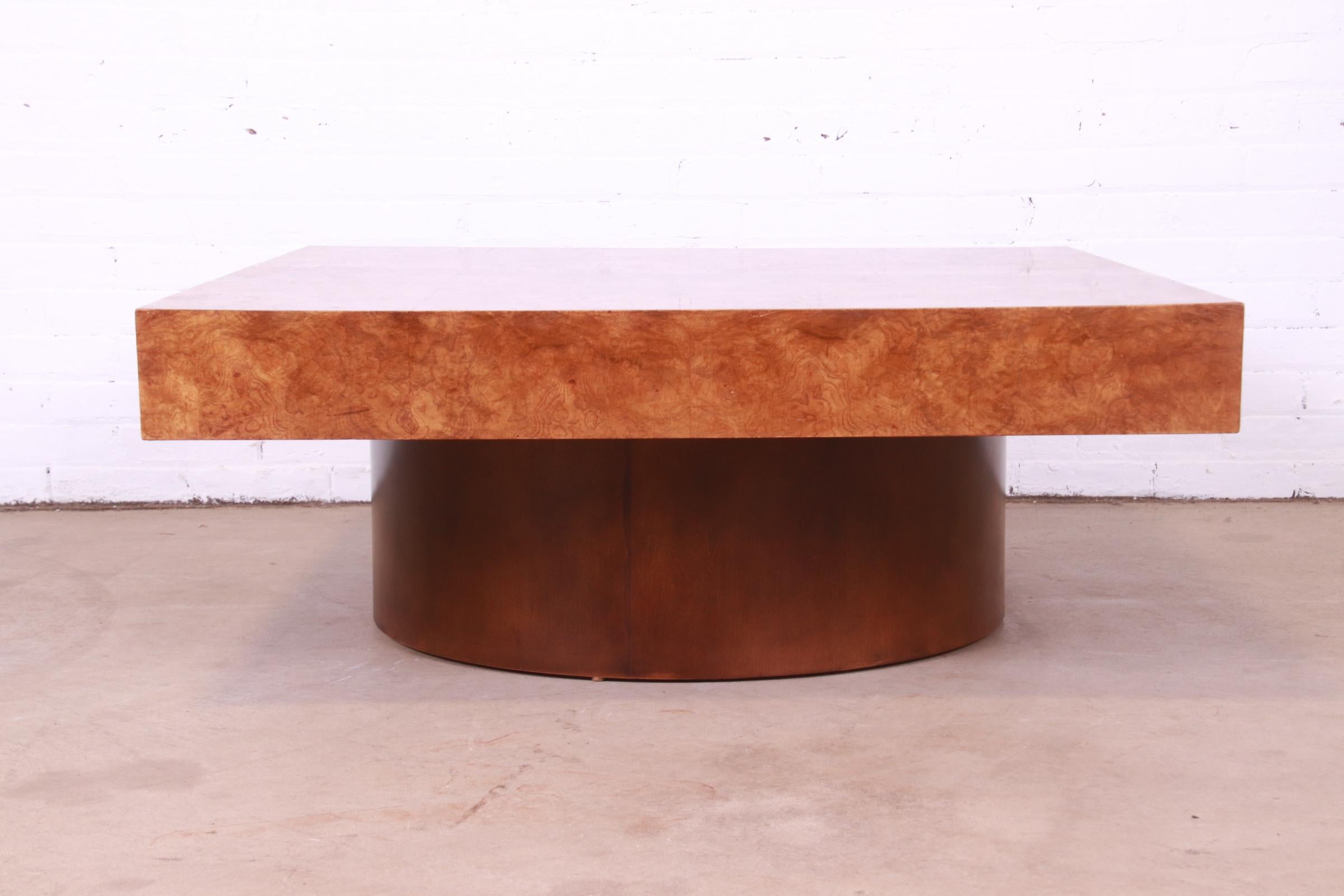 Milo Baughman Mid-Century Modern Burl Wood Coffee Table, 1970s 5