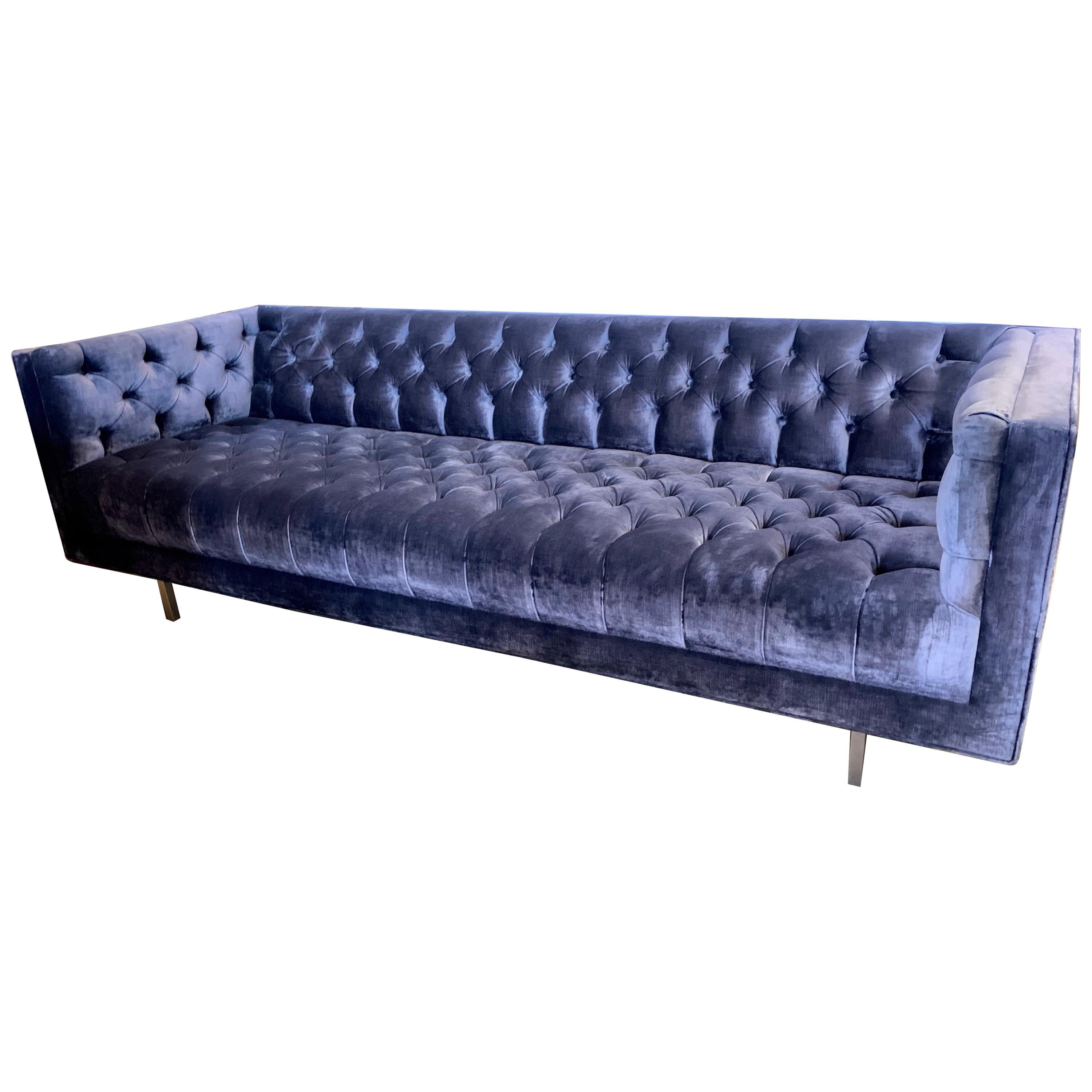 Milo Baughman Mid-Century Modern Chesterfield Tufted Sofa