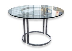 Milo Baughman Mid Century Modern Chrome Dinette Table and 4 Cantilever Chairs
