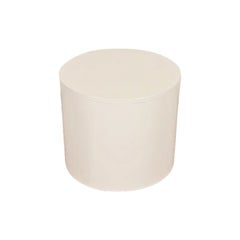 Milo Baughman Table d'appoint à tambour laqué, moderne du milieu du siècle, nouvellement repeinte