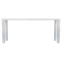 Vintage Milo Baughman Mid Century Modern Long Narrow Parsons Console Sofa Table in White