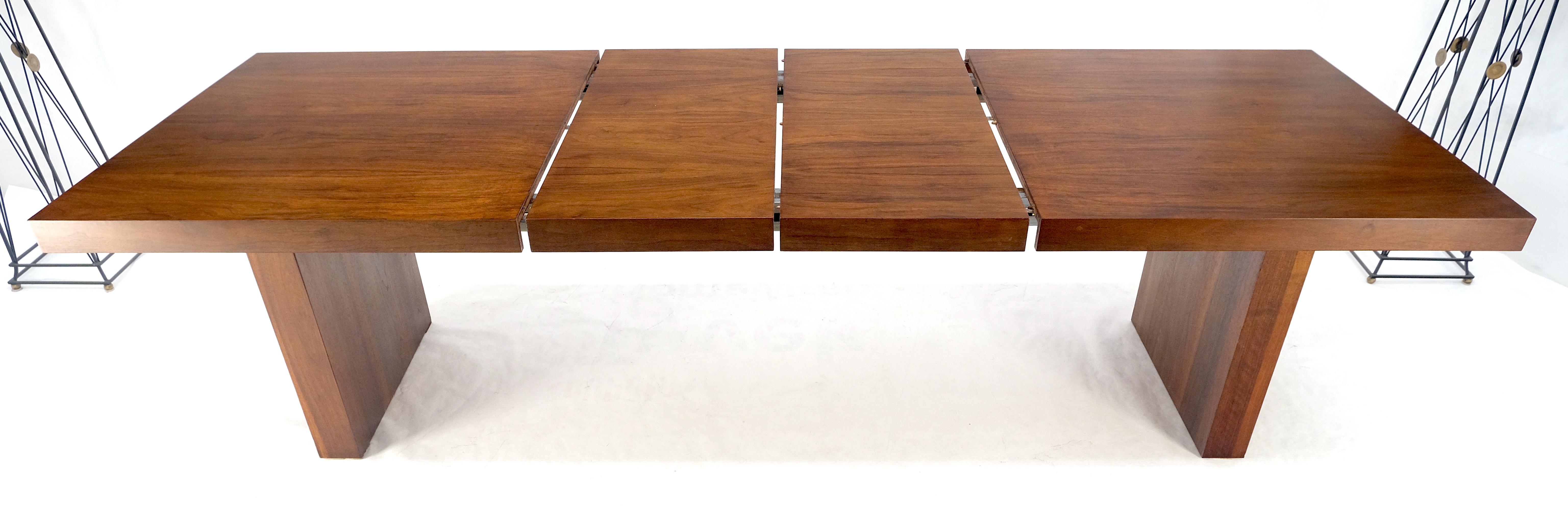 Milo Baughman Mid Century Modern Walnut Double Pedestal 72