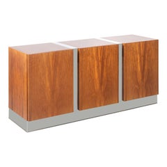 Milo Baughman Midcentury Rosewood and Chrome Credenza