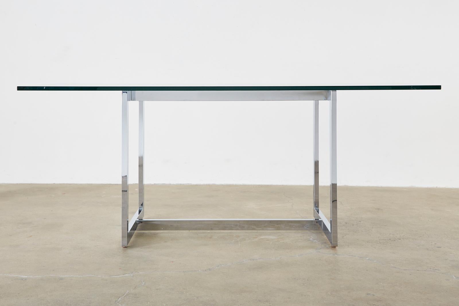 glass dining table mid century