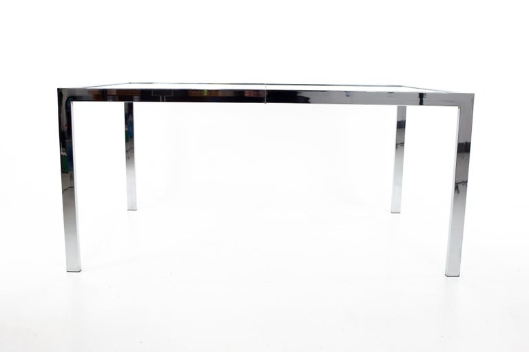 Mid Century Chrome Expanding Dining Table For Sale 3