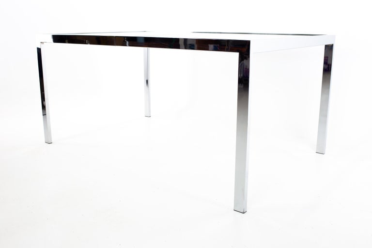 Mid Century Chrome Expanding Dining Table For Sale 4