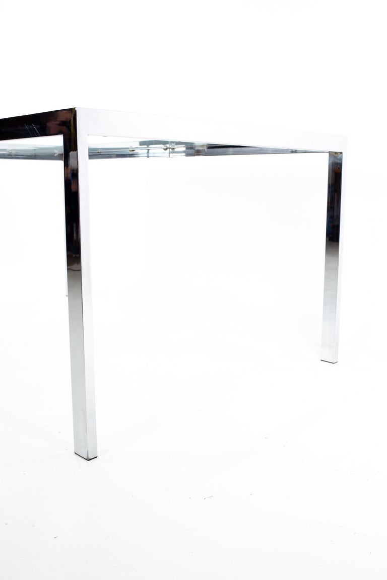 Late 20th Century Mid Century Chrome Expanding Dining Table For Sale