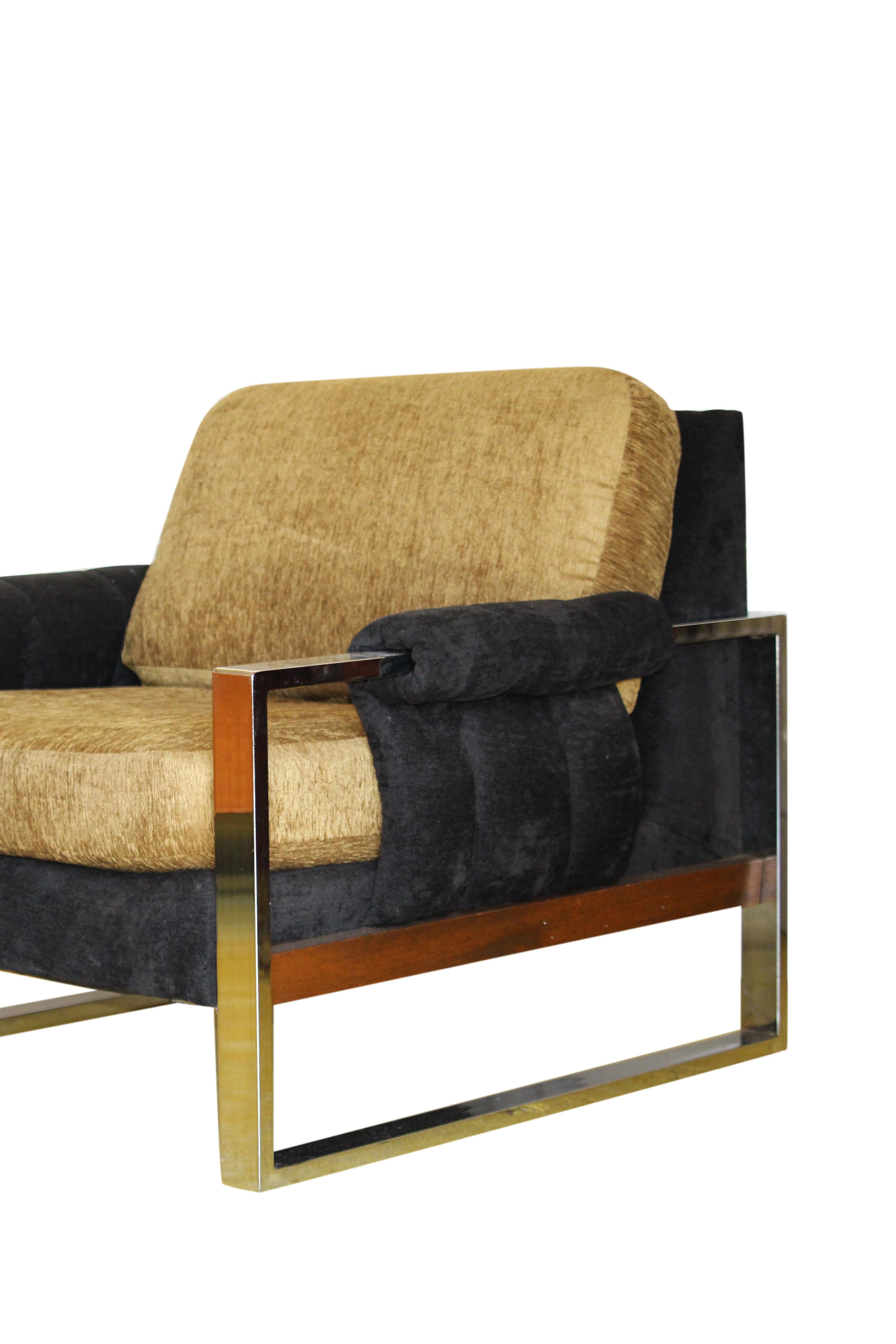 Mid-Century Modern Milo Baughman Mirrored Chrome Lounge Chair For Sale