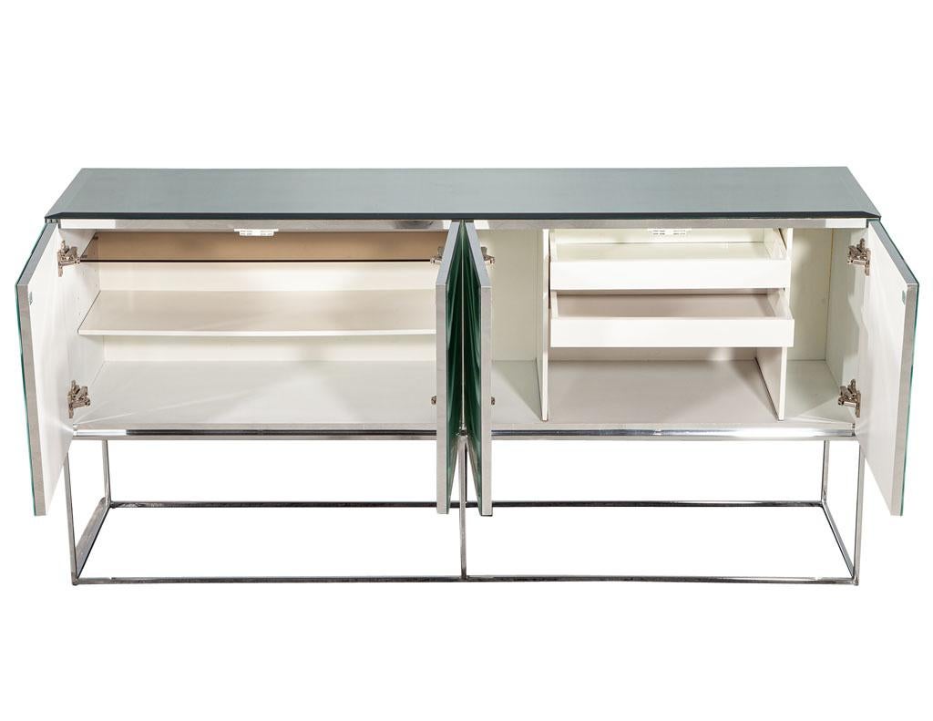 Mid-Century Modern Milo Baughman Mirrored Sideboard Buffet Console by Thayer Coggin