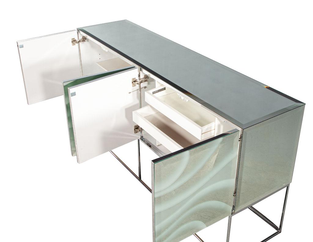 American Milo Baughman Mirrored Sideboard Buffet Console by Thayer Coggin