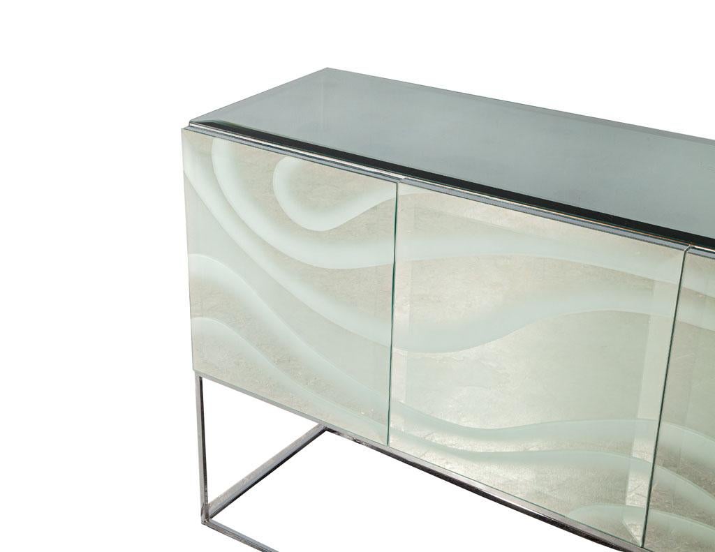 Milo Baughman Mirrored Sideboard Buffet Console by Thayer Coggin 1