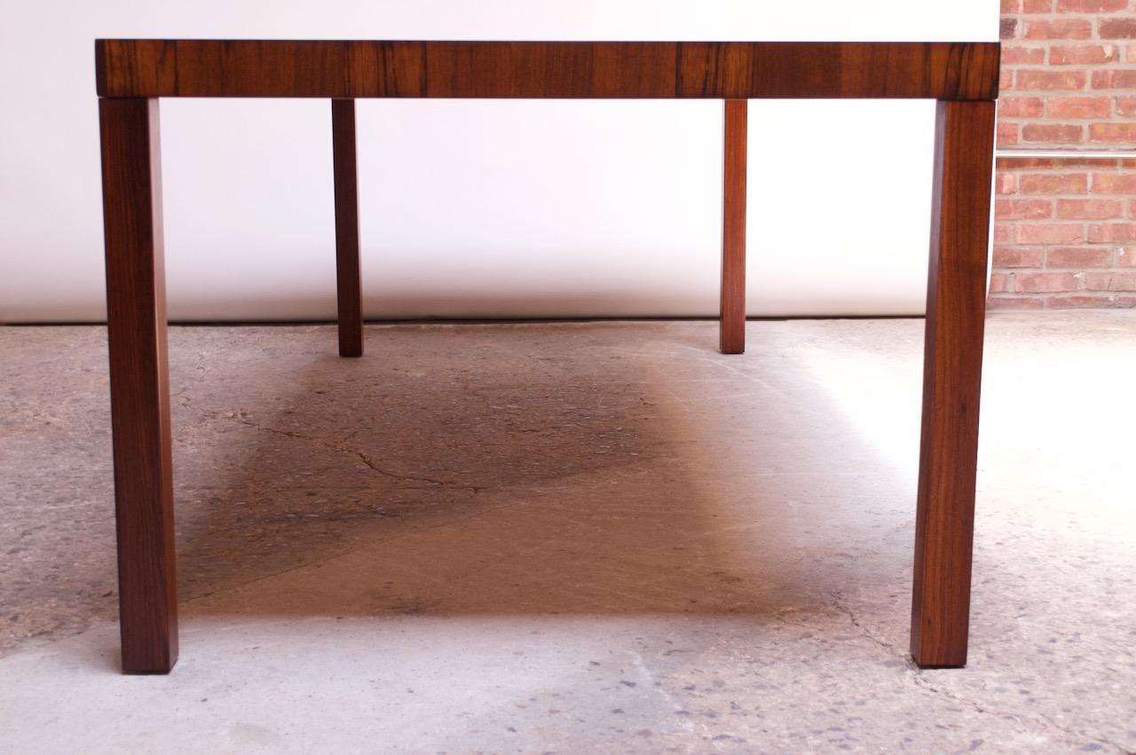 Late 20th Century Milo Baughman Attributed Mixed Wood Expandable Dining Table for Directional