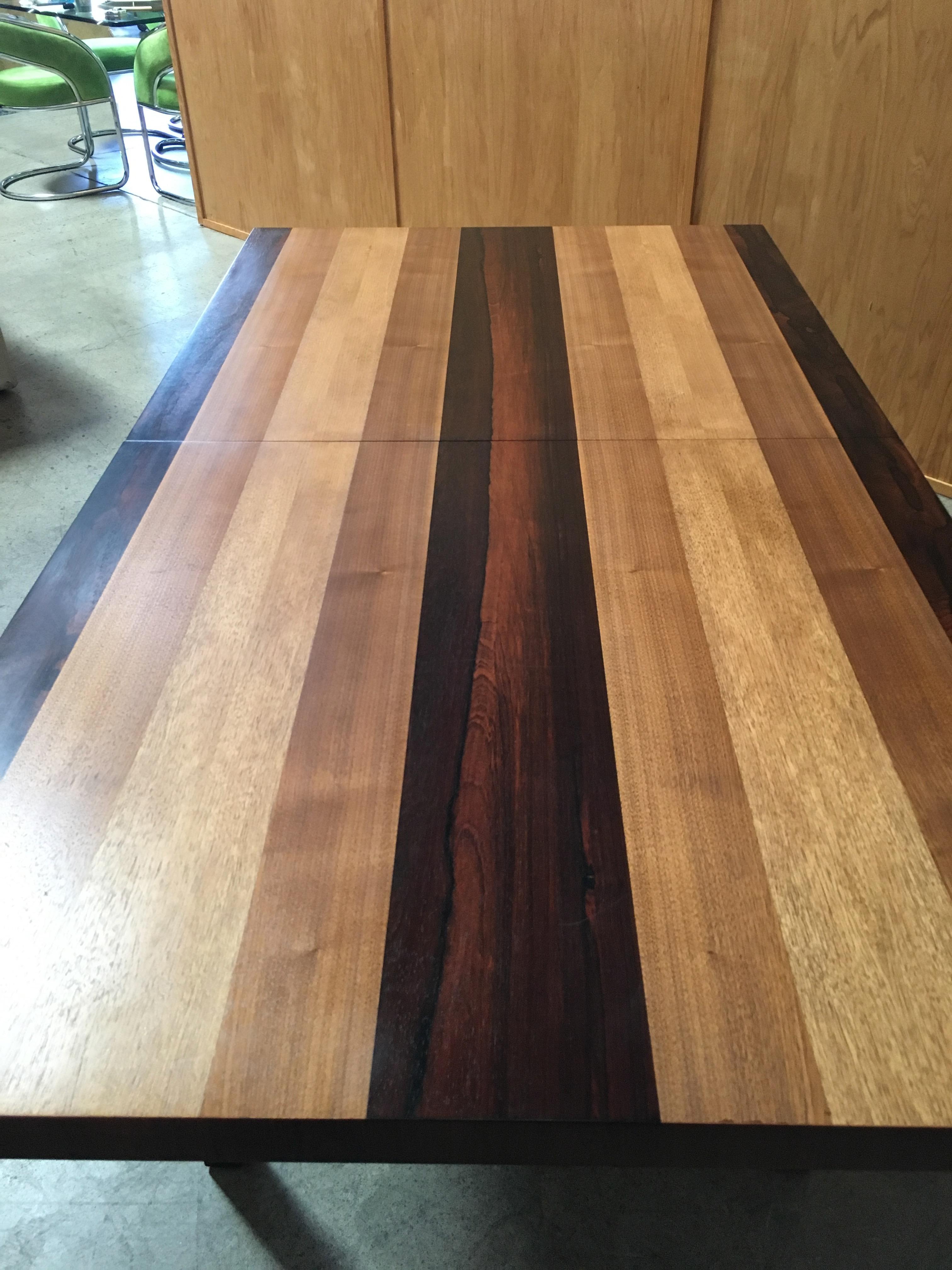 Milo Baughman Mixed Woods Dining Table for Directional 2