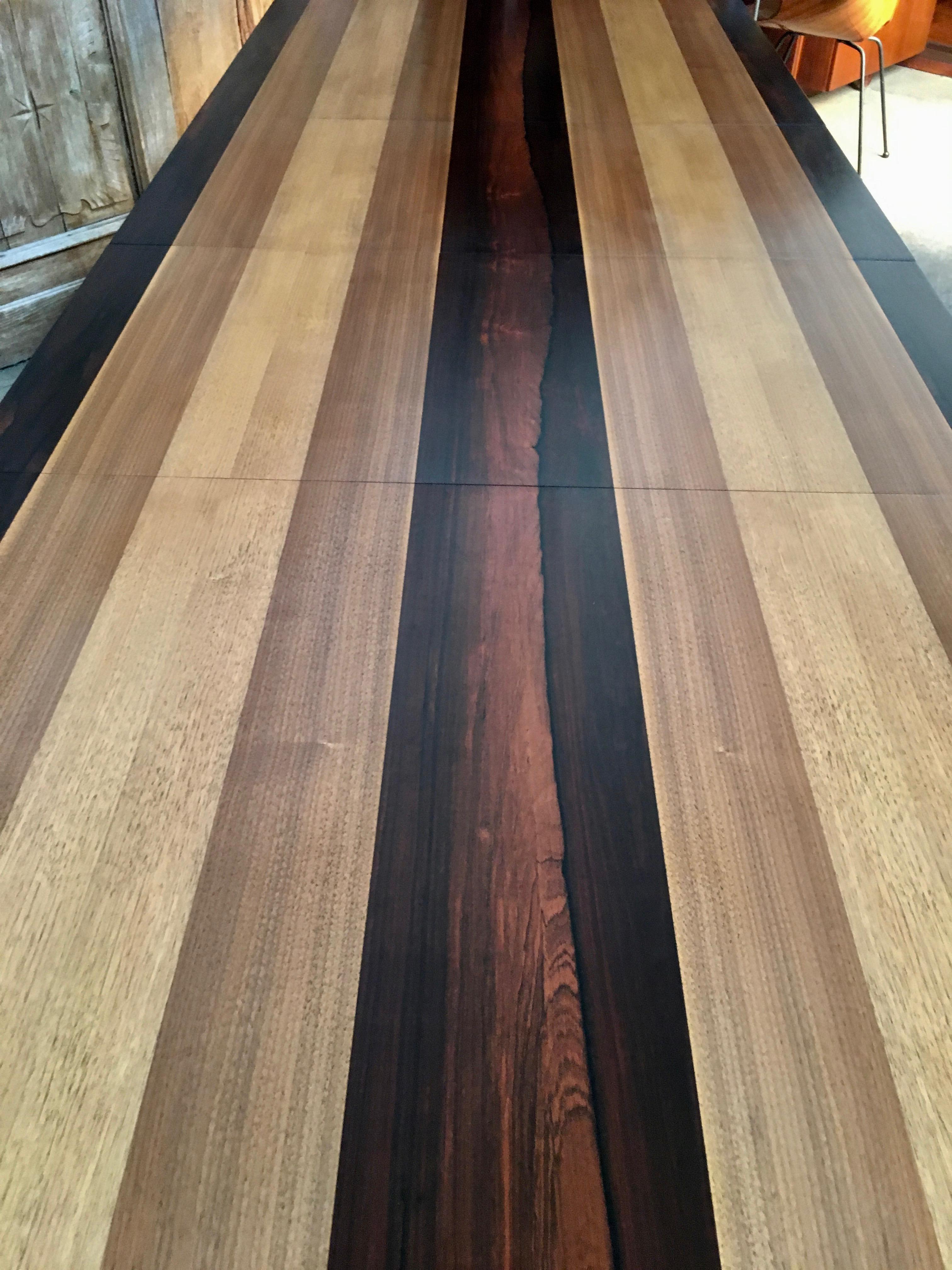 Milo Baughman Mixed Woods Dining Table for Directional 4