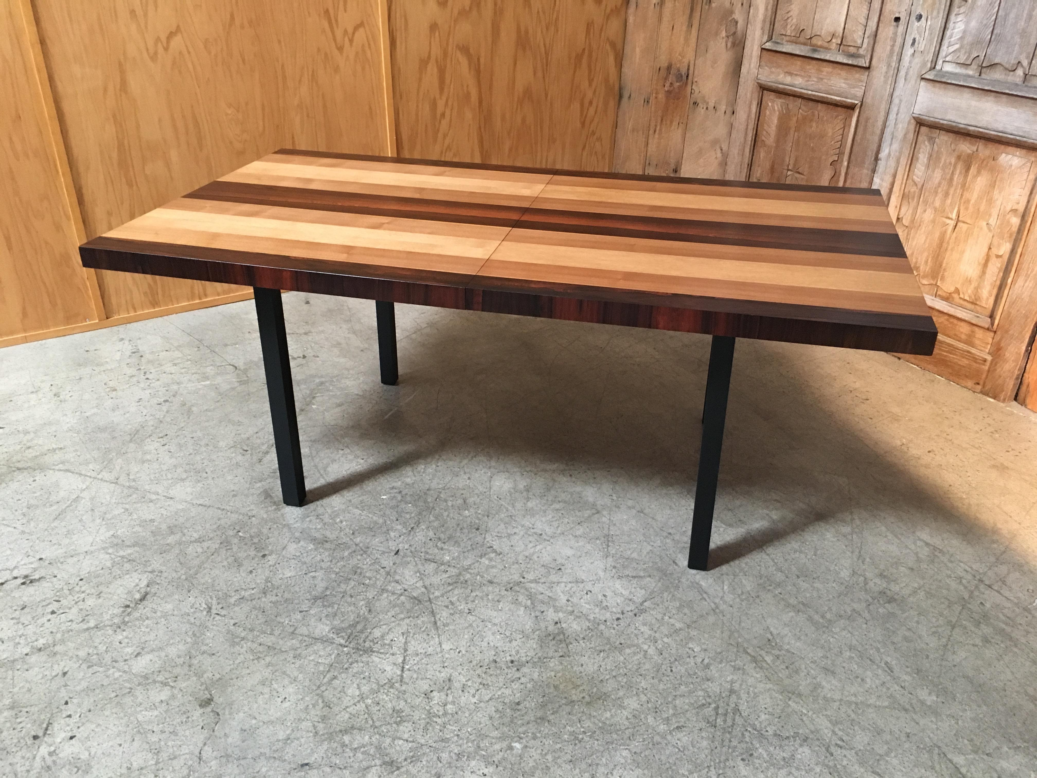 Mid-Century Modern Milo Baughman Mixed Woods Dining Table for Directional
