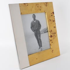 Milo Baughman Modernist Burl Wood and Metal Picture Frame, circa 1960