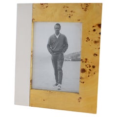 Milo Baughman Modernist Burl Wood and Metal Picture Frame, circa 1960