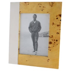 Milo Baughman Modernist Burl Wood and Metal Picture Frame, circa 1960
