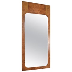 Roland Carter Olive Burlwood Wall Mirror for Lane 1970s Hollywood Elegance