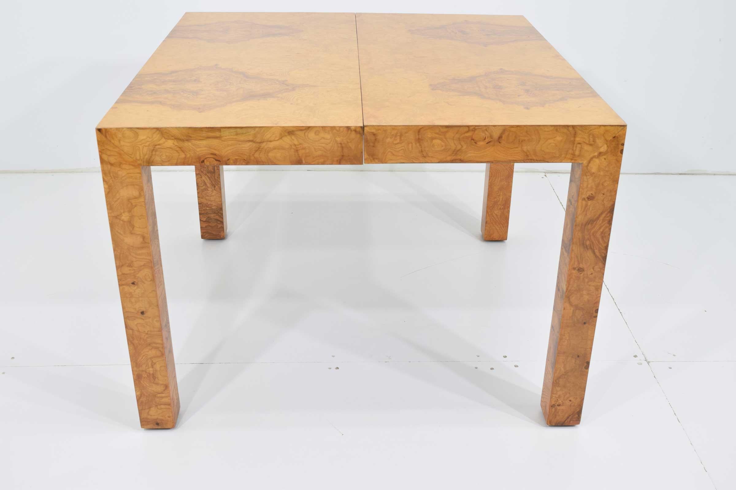 Milo Baughman Olivewood Burl Parsons Dining Table 6