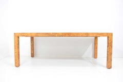 Milo Baughman Olivewood Burl Parsons Dining Table