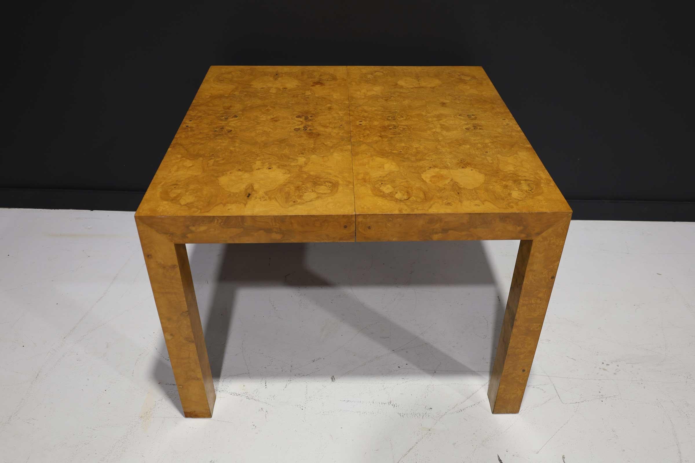 burl wood dining table