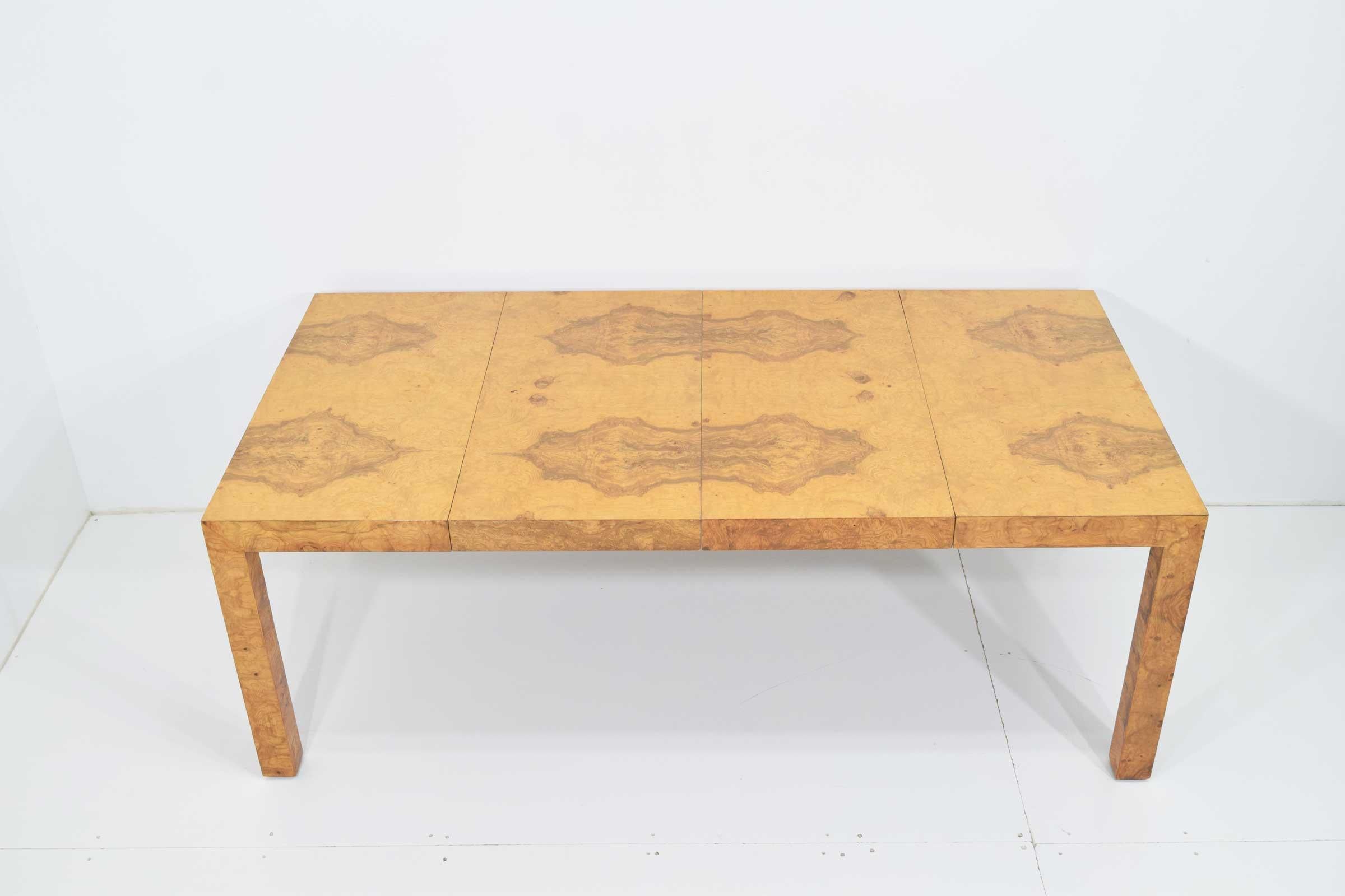 Milo Baughman Olivewood Burl Parsons Dining Table 3