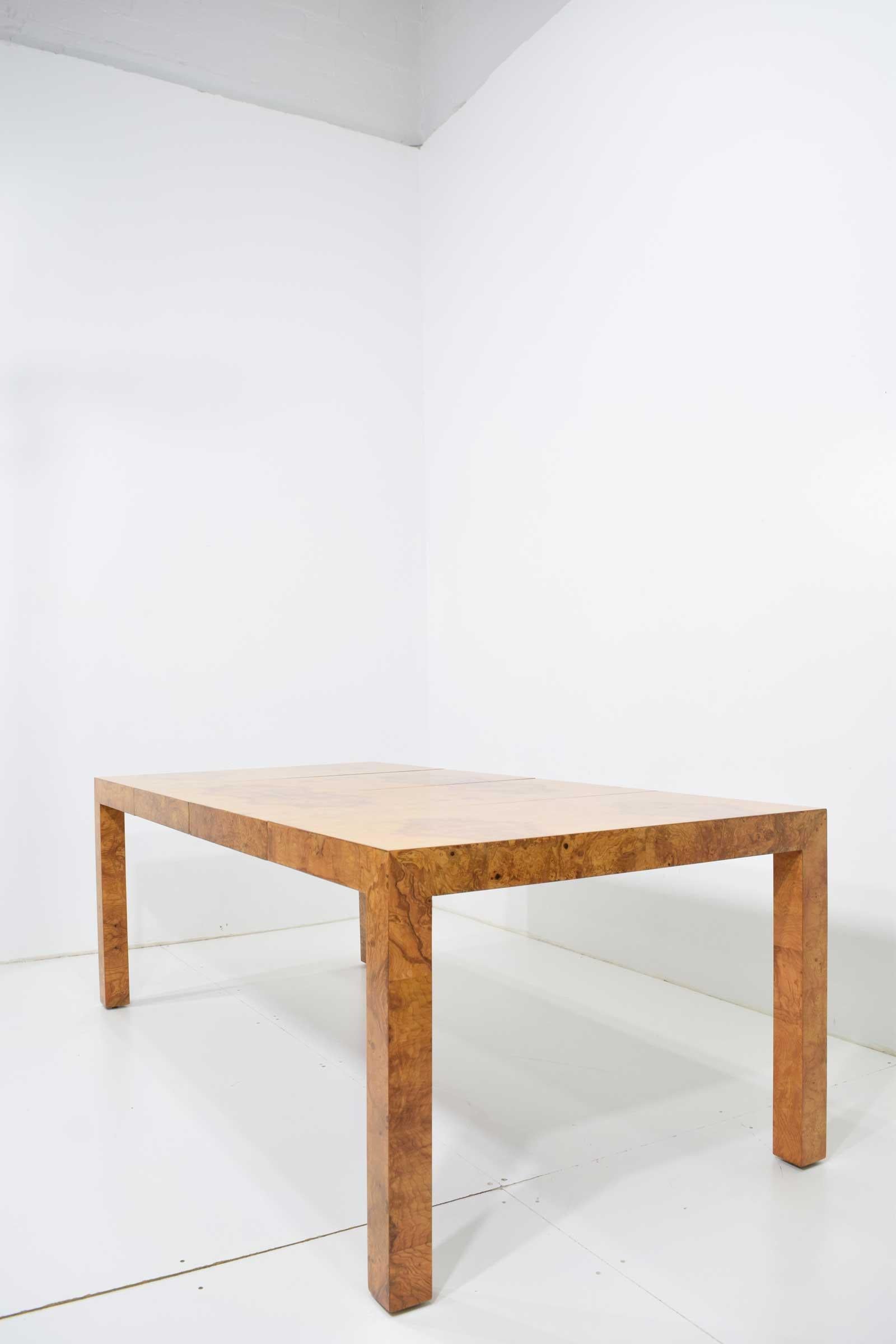 Milo Baughman Olivewood Burl Parsons Dining Table 5