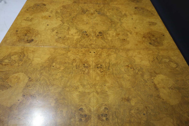 Milo Baughman Olivewood Burl Parsons Dining Table For Sale 3